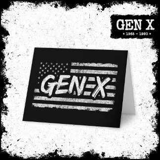 Gen X Gen Xer Generation X American Flag Gen X Karte