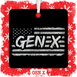 Gen X Gen Xer Generation X American Flag Gen X Ornament Aus Metall