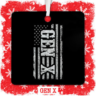 Gen X Gen Xer Generation X American Flag Gen X Ornament Aus Metall