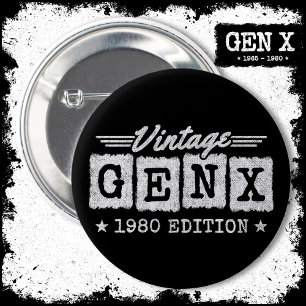 Gen X Generation Gen Xer 1980 geboren Gen X Geburt Button
