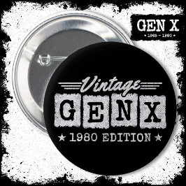 Gen X Generation Gen Xer Geboren 1980 Gen X Geburt Button