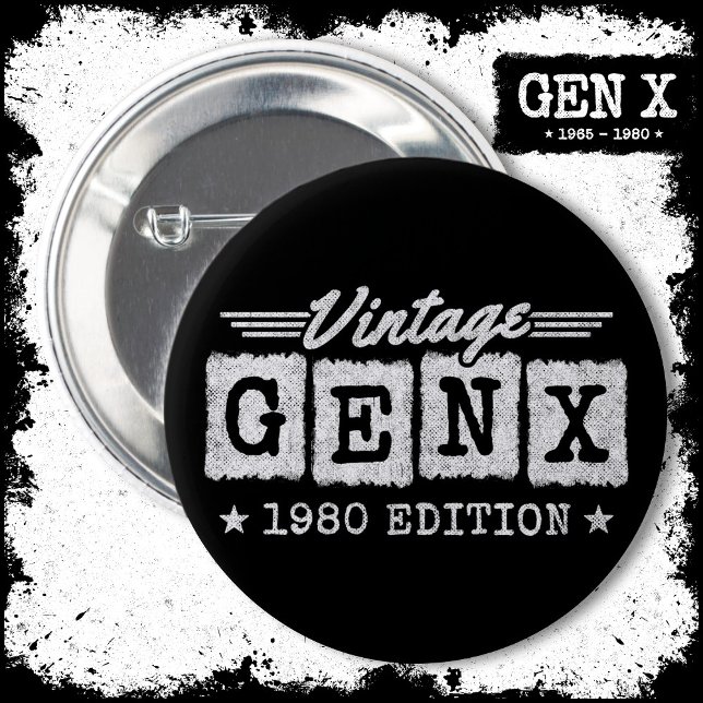 Gen X Generation Gen Xer Geboren 1980 Gen X Geburt Button (Von Creator hochgeladen)
