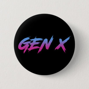 Gen X Generation X Retro Vintage Button