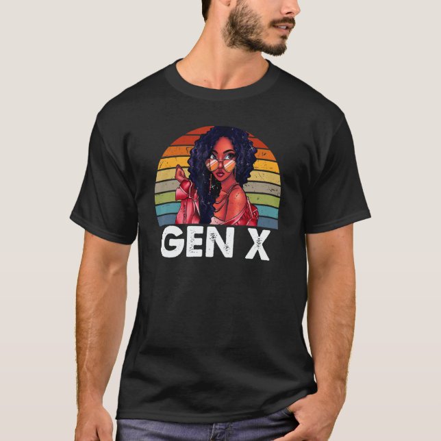 Gen X Melanin African American Black Generation X  T-Shirt (Vorderseite)