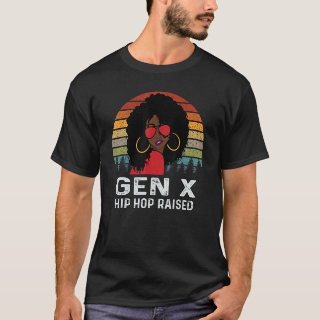 Gen X Melanin American Black Retro Hip Hop T-Shirt (Vorderseite)