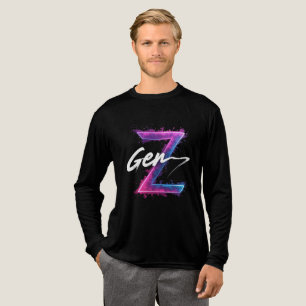 Gen Z Ästhetik Neon-Glow Grafik T-Shirt - Retro Tri-Blend Shirt