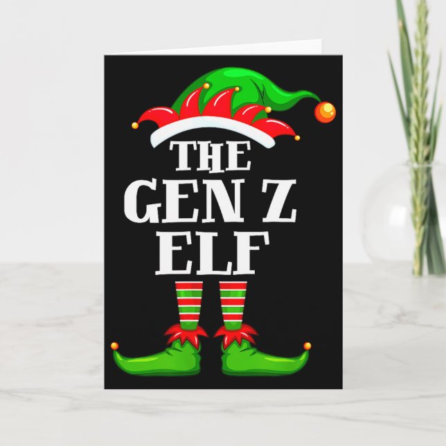 Gen Z Elf Matching Family Group Christmas Party Py Karte (Vorderseite)