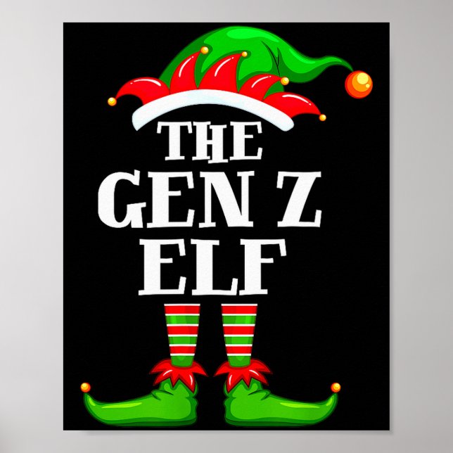 Gen Z Elf Matching Family Group Christmas Party Py Poster (Vorne)