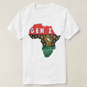 Gen Z Panafrikanisches Revolutionäres Afrika Map T T-Shirt
