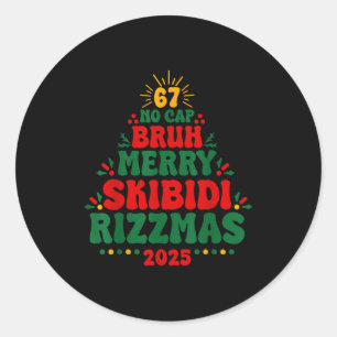 Gen Z-Teenager-Slang Weihnachten 2025 Brainrot Mem Runder Aufkleber