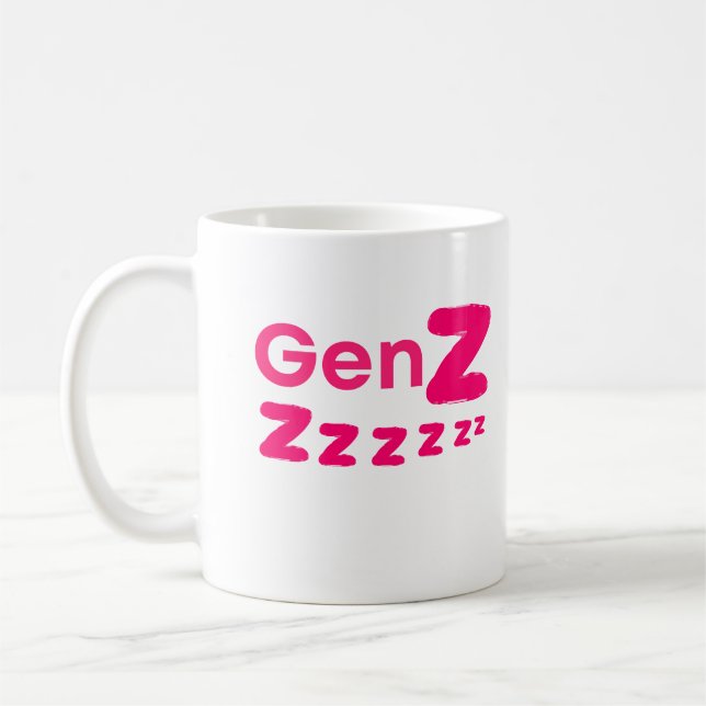 Gen Zzzzz – Verschlafener Gen Z Humor Kaffeetasse (Links)
