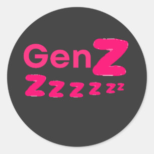 Gen Zzzzz – Verschlafener Gen Z Humor Runder Aufkleber
