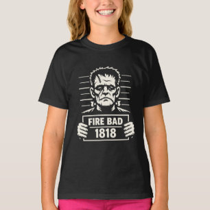 Genähtes Monster-Mugshot – Feuer Schlecht 1818 T-Shirt
