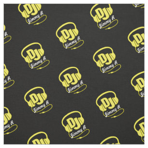 Genanntes gelbes weißes Gewebe DJ-Kopfhörer Stoff