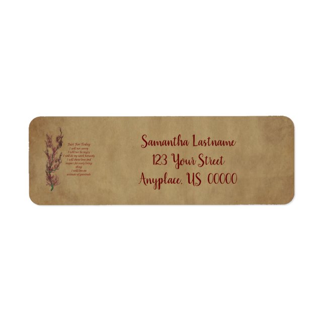 Genau für heute inspirierende Prayer-Adresse (Vorne)