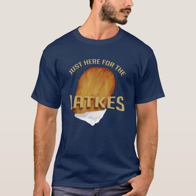 Genau hier für die Latkes Modern Hanukkah Funny T-Shirt (Vorderseite)