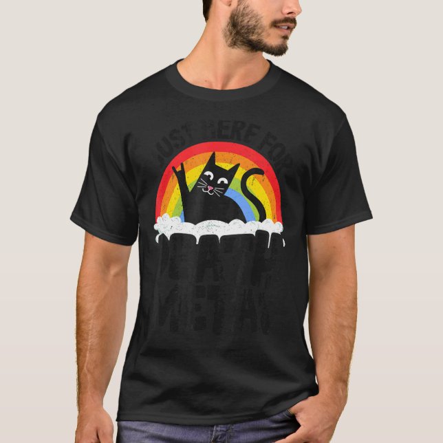 Genau hier, um Tod Metal Satan Cat Heavy Met T-Shirt (Vorderseite)