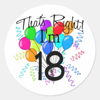 Genau, ich bin 18 - Geburtstag Runder Aufkleber