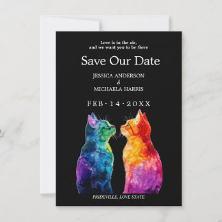 "Genau Ihre: Eine Rainbow-Liebe-Story RSVP-Karte Save The Date