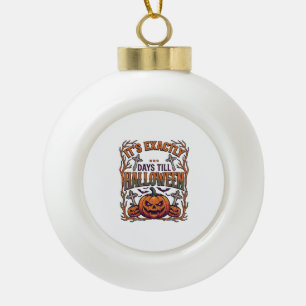 Genau Tage bis Halloween Kürbislaterne Fledermäuse Keramik Kugel-Ornament