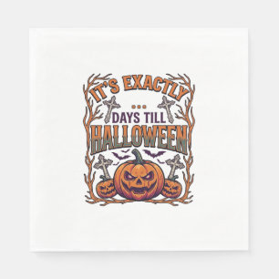 Genau Tage bis Halloween Kürbislaterne Fledermäuse Serviette