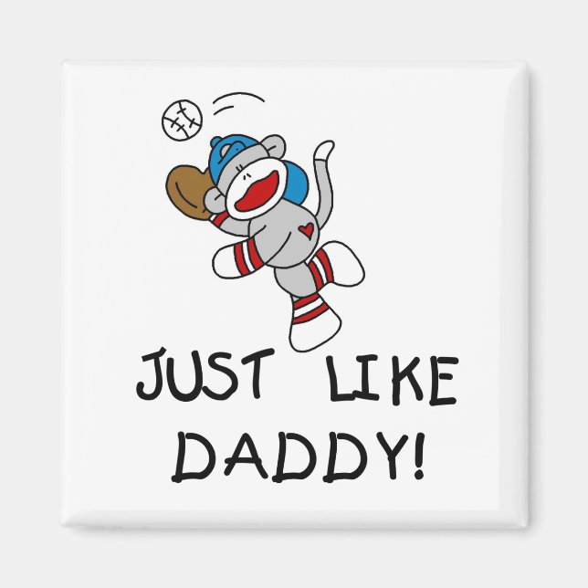 Genau wie Daddy Baseball Tshirts und Geschenke Magnet (Vorne)