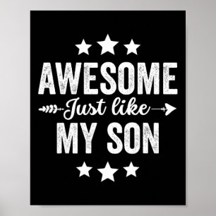 Genau wie mein Sohn Lustiger Vatertag Dad Mom Vint Poster