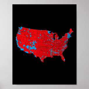 Genaue Karte der Wahlergebnisse 2024 1 Poster