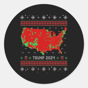 Genaue Karte der Wahlergebnisse 2024 Ugly Sweater Runder Aufkleber