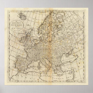 Genaue Karte Europas Poster