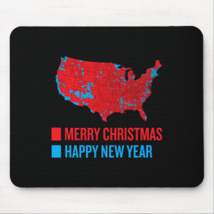 Genaue Wahlkarte Frohe Weihnachten glücklich New Y Mousepad