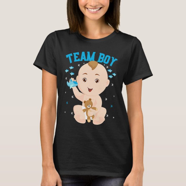 Gender Announcement  Team Boy Baby Party Reveal Pr T-Shirt (Vorderseite)