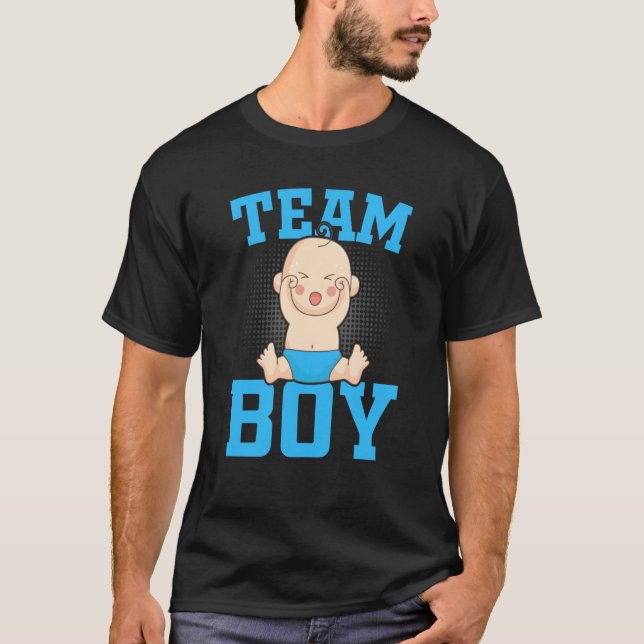 Gender Announcement Team Boy Baby Party Reveal Pre T-Shirt (Vorderseite)