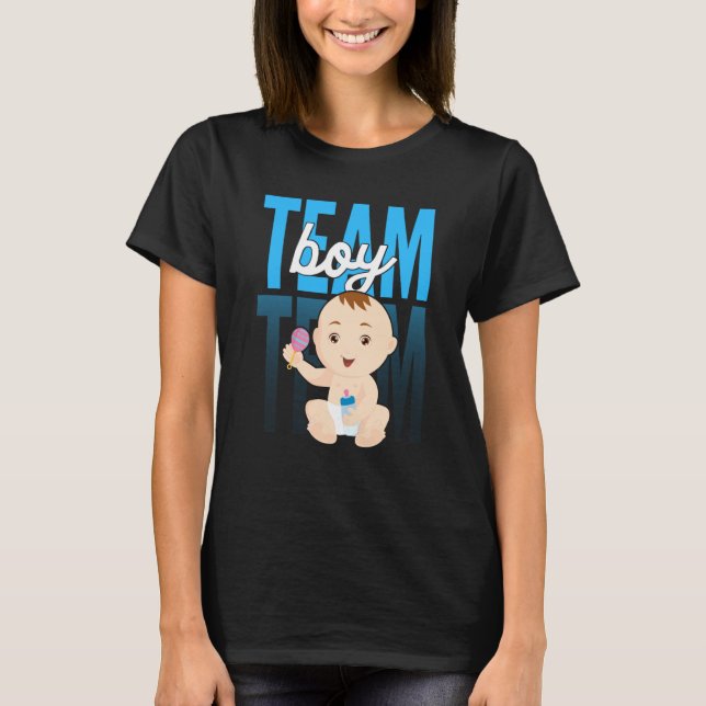 Gender Announcement Team Boy Baby Party Reveal Pre T-Shirt (Vorderseite)