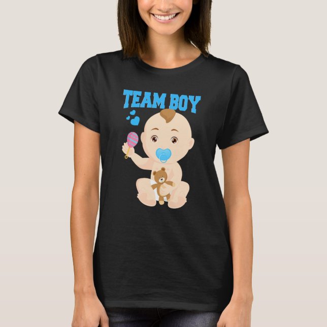 Gender Announcement Team Boy Baby Party Reveal Pre T-Shirt (Vorderseite)