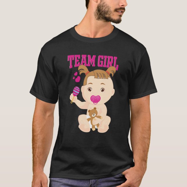 Gender Announcement Team Girl Baby Party Reveal Pr T-Shirt (Vorderseite)