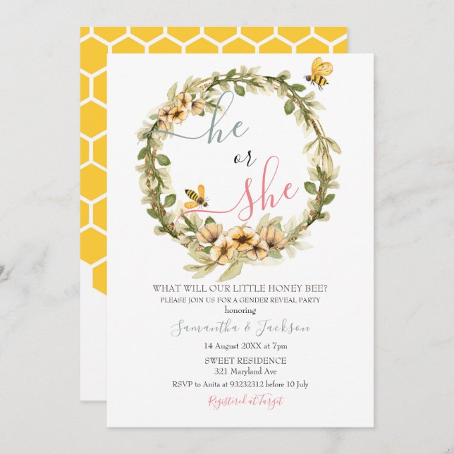 Gender-Enthüllung: Er oder sie war eine Einladung (Vorne/Hinten)