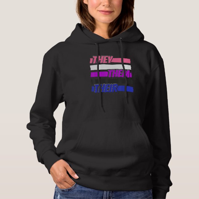 Gender Fluid Genderless - Non Binary Neutral They  Hoodie (Vorderseite)
