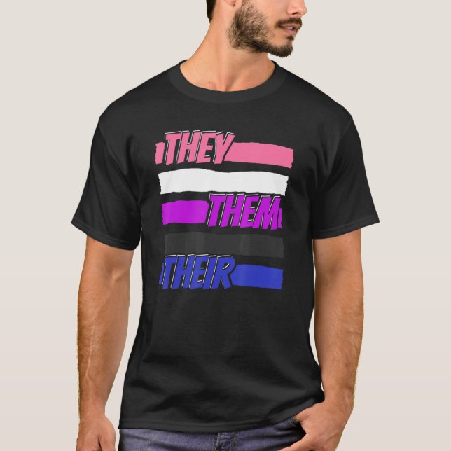Gender Fluid Genderless - Non Binary Neutral They  T-Shirt (Vorderseite)