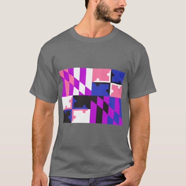 Gender Fluid Pride Maryland State Flag T-Shirt (Vorderseite)