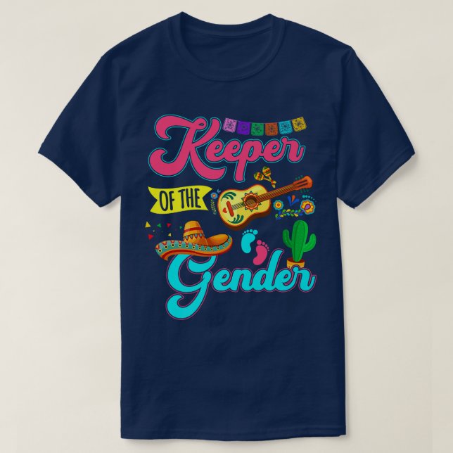 Gender Guitar Gender Reveal Cinco de T-Shirt (Design vorne)
