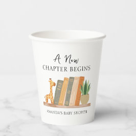 Gender Neutral A New Chapter Begins Baby Shower Pappbecher