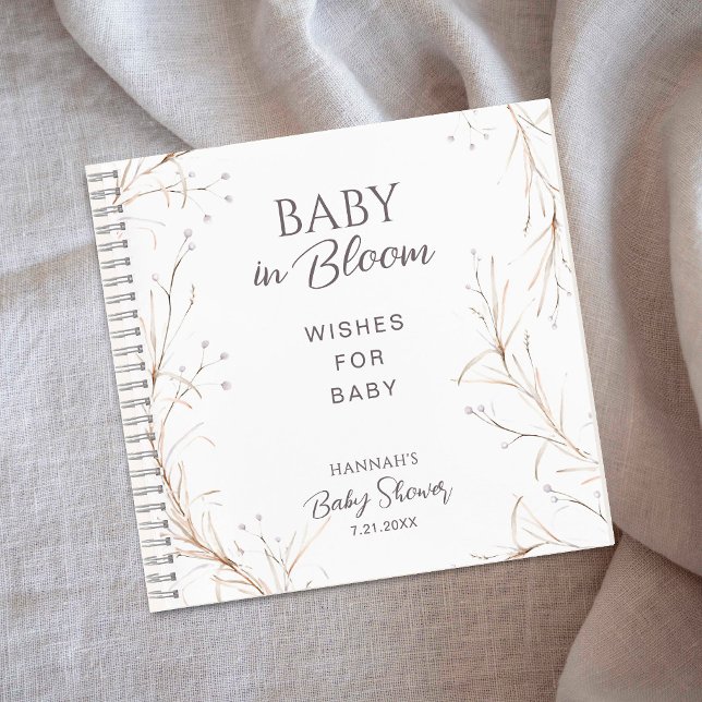 Gender-Neutral Boho Baby in Bloom Wishes for Baby Notizbuch (Von Creator hochgeladen)