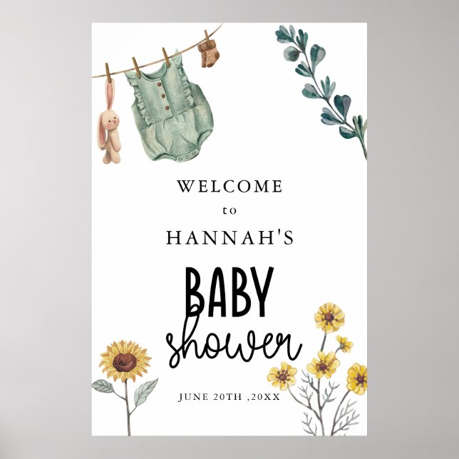 Gender Neutral Boho  Baby Shower Welcome Sign Poster (Vorne)