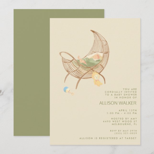 Gender Neutral Boho Baby Sprinkle Shower  Einladung (Vorne/Hinten)