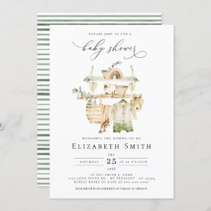 Gender Neutral Boho Greenery Rustic Baby Shower Einladung