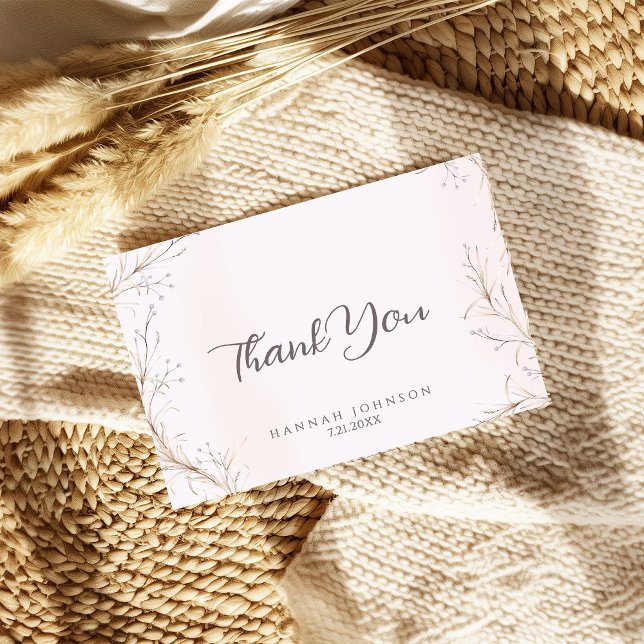 Gender-Neutral Boho Wildblume Baby im Blut Dankeskarte (Von Creator hochgeladen)