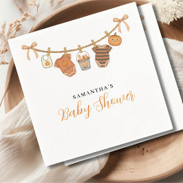 Gender Neutral Clothesline Halloween Baby Shower  Serviette