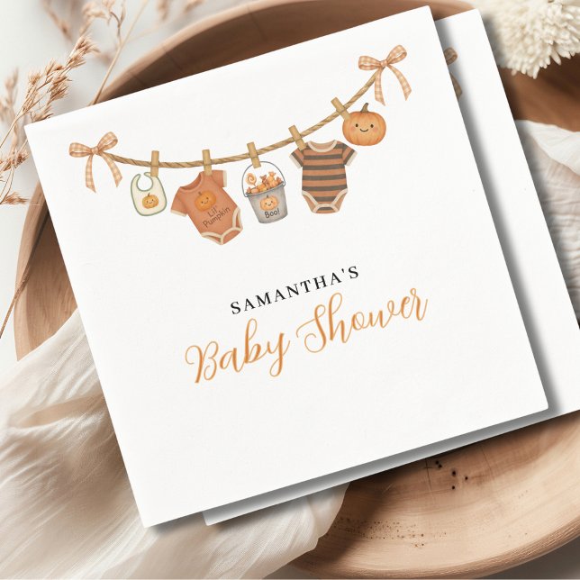 Gender Neutral Clothesline Halloween Baby Shower  Serviette (Von Creator hochgeladen)