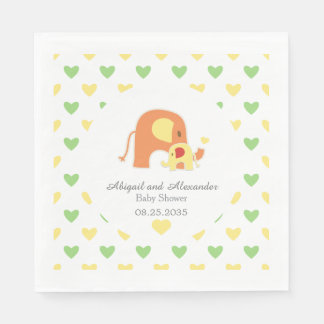  Gender Neutral Elephant Theme Baby Shower Napkin Serviette